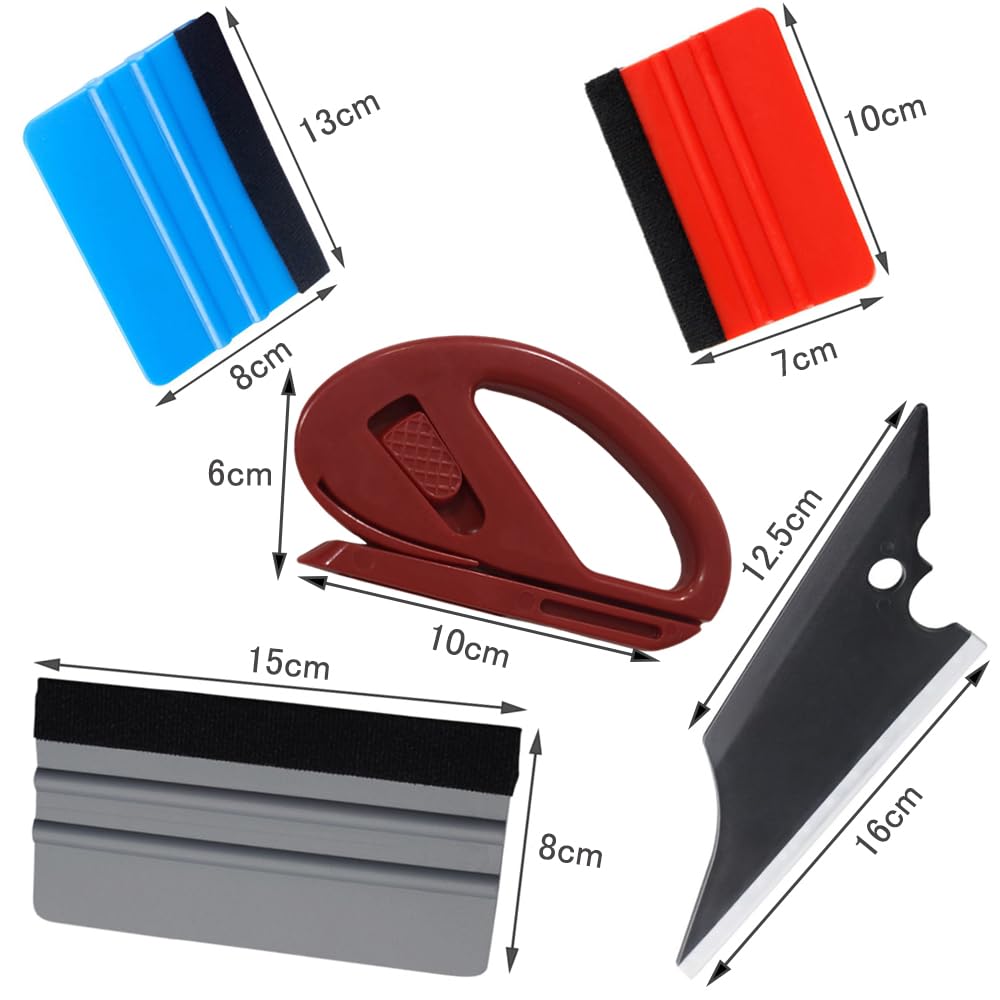 YFFSFDC Car Wrap Application Tool Includes Squeegee Car Film Squeegee Cutting and Application Aids for Gap Film Application with No Scratches 7-Piece