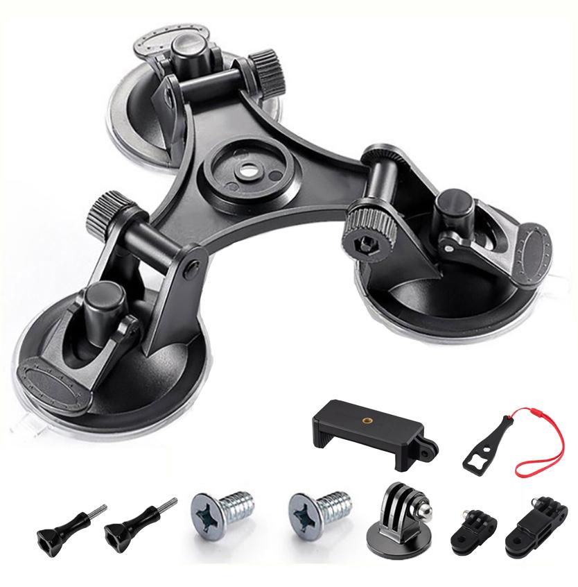 Suction Cup Mount Car Mount for Gopro Hero 13 12 11 10 9 8 7 AKASO DJI OSMO Action 3 4 Camera Insta360 X4 X3 Accessories