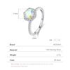 MODIAN 925 Silver Colorful Round CZ Ring Platinum Plated Hexagon Elegant Wedding Engagement Jewelry For Women Gift