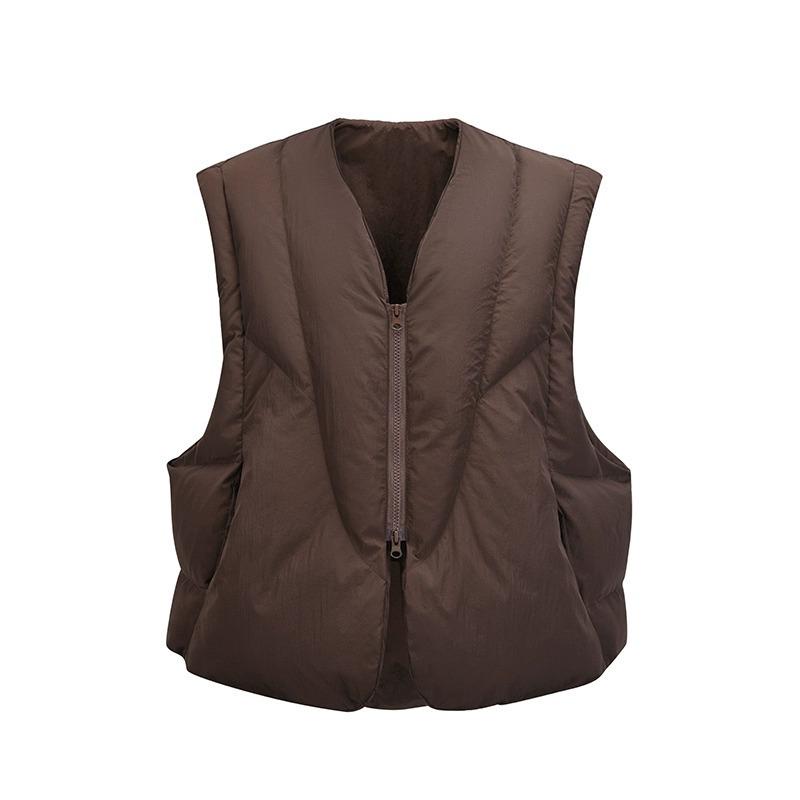 Unisex American Deconstructed Streetwear Vest - Thick, Clean Fit for Autumn/Winter Layering Large