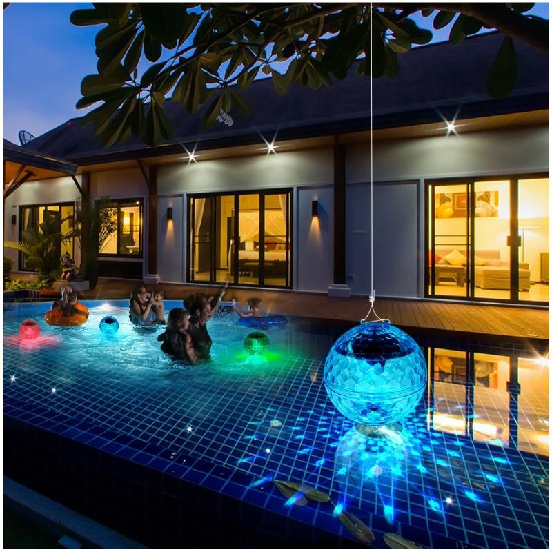 Floating Pool Lights, Floating Solar Pool Lights with RGB Color Changing Waterproof Pool Lights That Float for Swimming Pool