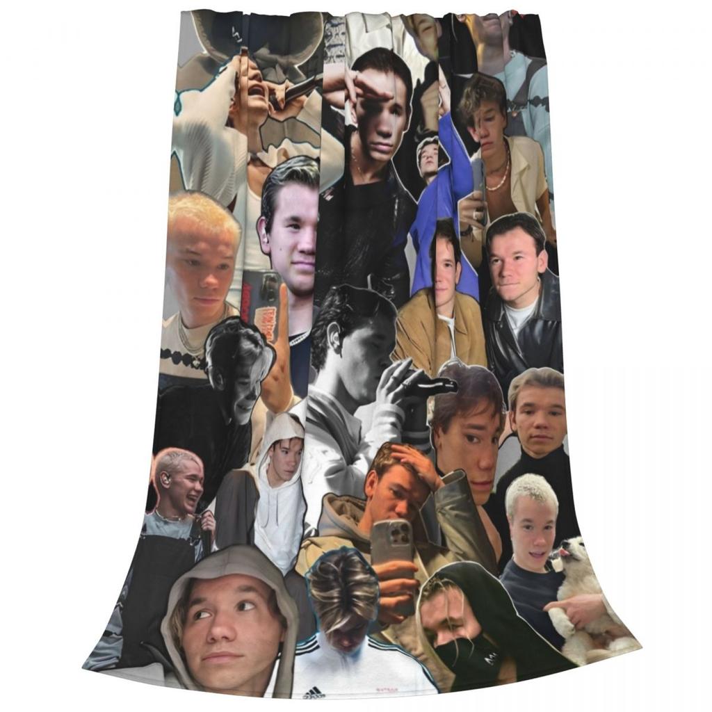 Marcus And Martinus Twin Boys Fleece Throw Blankets MM Singer Blankets for Sofa Couch Ultra-Soft Bedroom Quilt