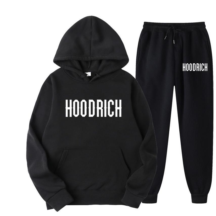 Men's HOODRICH Letter Print Casual Hoodie Sweatshirt Set - Sportswear