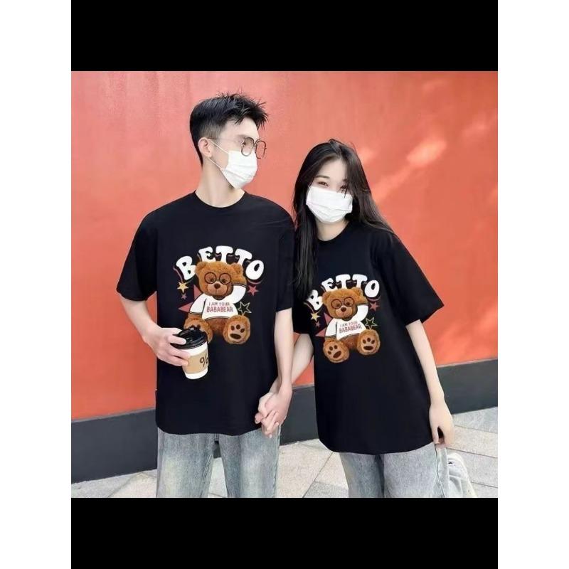 Summer Round Neck Printed Top Fashionable Casual Cute Short Sleeved Women's Pure Cotton T-shirts