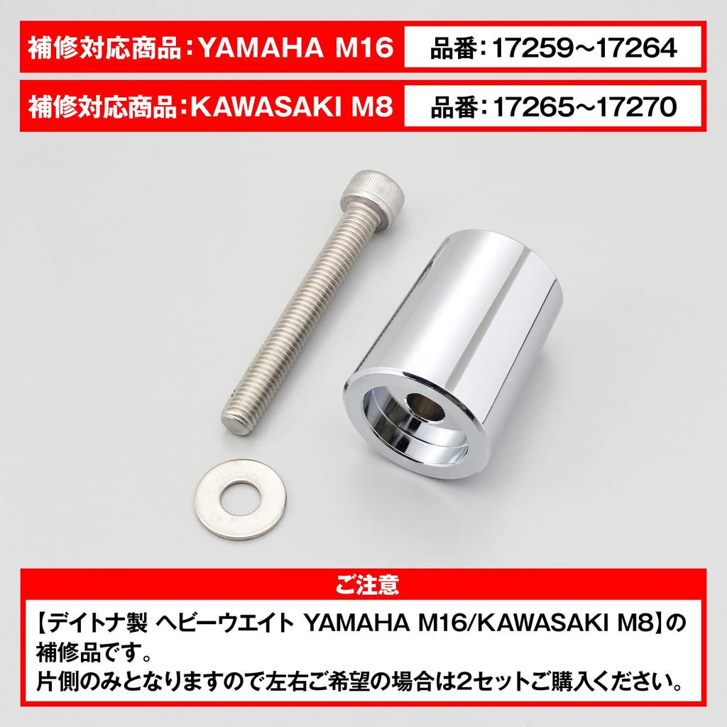 Daytona Heavyweight Bar End Replacement Part for Kawasaki M8 Type Inner Part Number Silver Motorcycles, Weight, 26201,