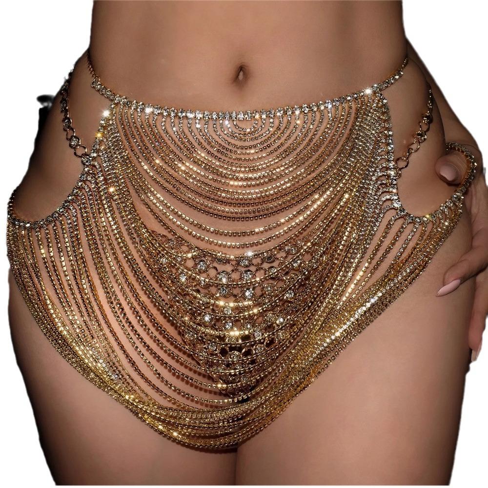 Fashion Accessories, Sexy Hollow Rhinestone Skirt, European And American Tassel Full Diamond Body Chain Women'S Body Chain