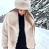 Winter Leather Jacket Imitation Mink Hair Large Lapel Women's Top Fluffy Loose Short Thick