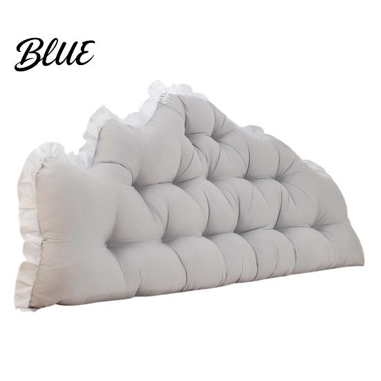 Comfortable Bed Wedge Pillow Headboard Cushion with Ruffle Trim Dorm Pillow Crown Shape Elastic Straps Support for College Bedroom Decor,