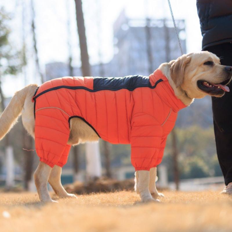 Dog Thicken Cotton-padded Coat Pet Warm Down Jacket Windproof 4 Legs Pet Outfit Winter Greyhound Husky Corgi Chihuahua Clothes