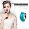 BAMOER Hot Sale Beautiful Teal Shimmer European Murano Glass Beads Charms for DIY Bracelets
