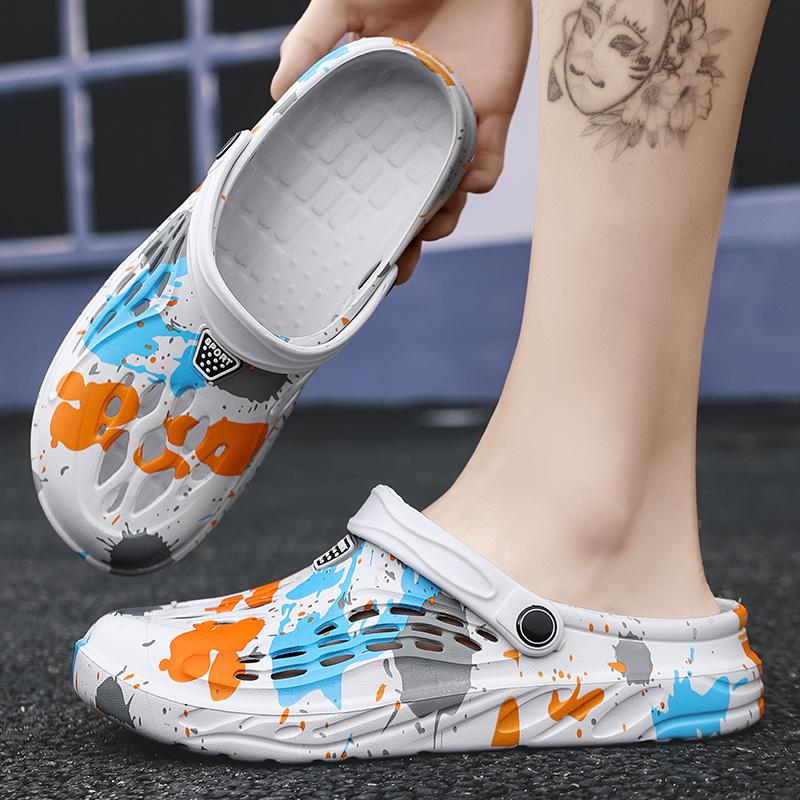 Fashion Men Slippers Comfort Beach Sandals Non-slip Garden Shoes Chef Shoes Summer Casual shoes Nurse Doctor  Flip Flops