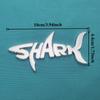 1Pc 3D Metal Shark Logo Car Rear Trunk Emblem Sticker, Car Sider Fender Badge Sticker for Car Body Stying Decoration Accessories