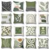 Green Plant Flower Abstract Single-Sided Print Pillowcase – Car, Sofa, Bedroom & Bedside Decorative Cushion Cover