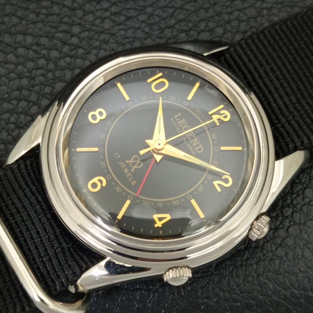 SCHWEIZER VINTAGE LEGEND MANUELL AUFZIEHEND HERREN ÜBERHOLTE WEckerUHR a707508-1