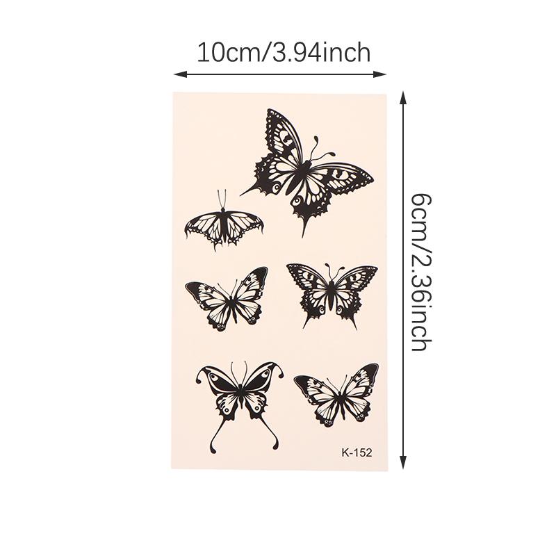 1 Sheet Temporary Tattoo Stickers Waterproof 3D Butterfly Flowers Body Art