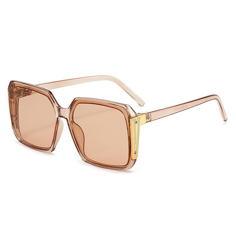 Luxury Metal Square Sunglasses, Vintage Oversized Frame Design, Uv400 Protection, Face Slimming Sunglasses 5632