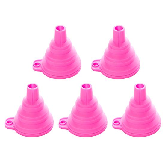 5Pcs Foldable Silicone Funnel Mini Collapsible Oil Funnel for Kitchen 5pcs