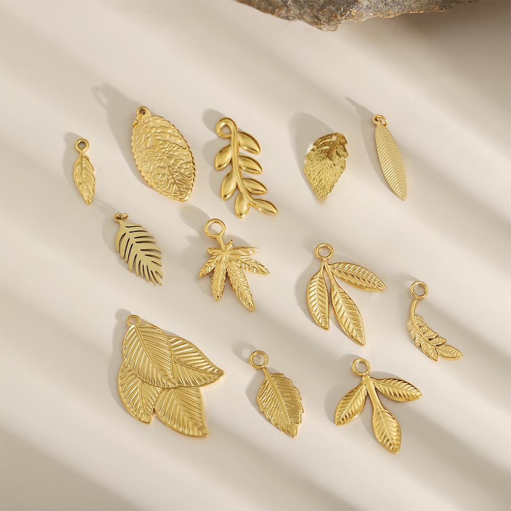 CARLIDANA Fashion Leaf Stainless Steel Charms Leaves Pendants DIY Drafts Fashion Jewelry Accessories Necklaces Jewelry Making
