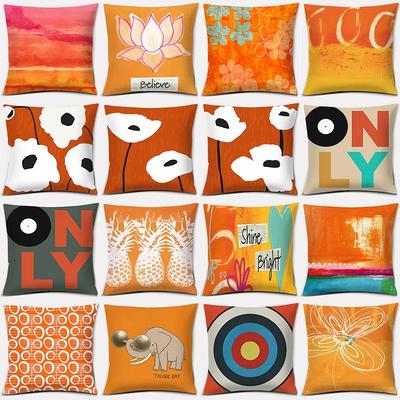 Heminredning Livlig Orange Serie Kudde Gåva Kontor Sovrum Soffa Bil Kuddfodral 45x45cm