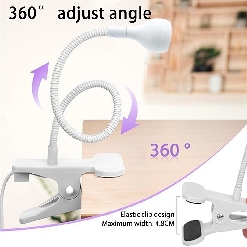 3W Nail Dryer Light UV Nail Lamp For Drying Gel Nail Polish Foot Switch Clip-On Flexible Desk Mini Portable USB For DIY Manicure
