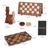 2-in-1 Wooden Folding Magnetic Chess & Checkers Board Game - Portable Tabletop Puzzle Toy