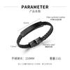 Fashionable Vintage Black Stainless Steel Bracelet Wholesale Woven Leather Cuff