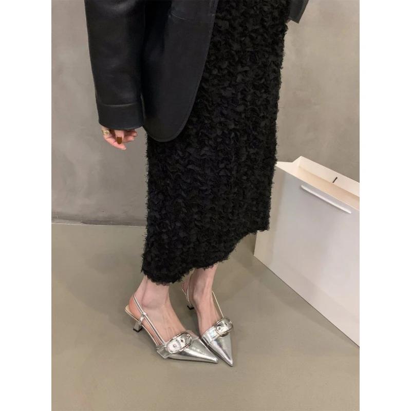 2024 New Sandals Women Pointed Toe High Heels Shoes Outdoor Elegant Dress Ladies Shoes