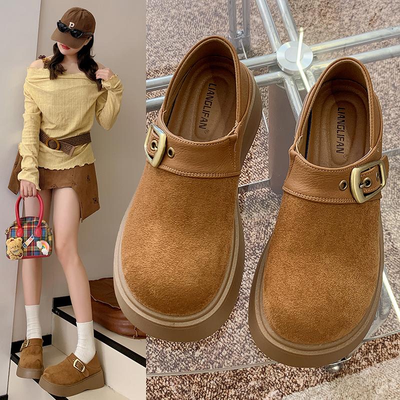2025 Hot selling high-quality Fashionable and versatile Thick Bottom Flats Autumn winter Casual Versatile Retro Women's Shoes