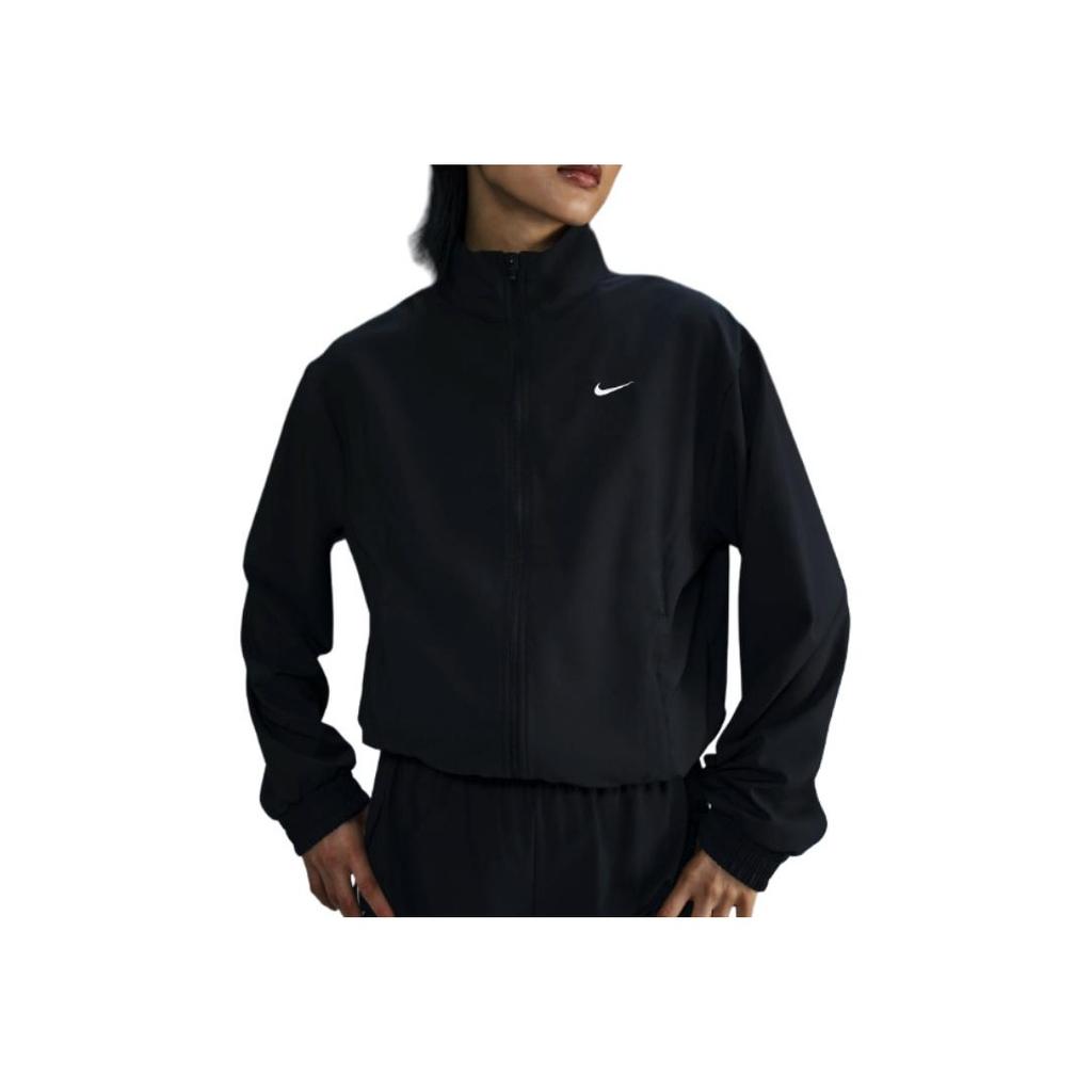Nike Chaqueta de Manga Larga de Color Sólido con Bolsillos con Cremallera y Puños Elásticos Chaquetas de Mujer Negro HQ3368-010