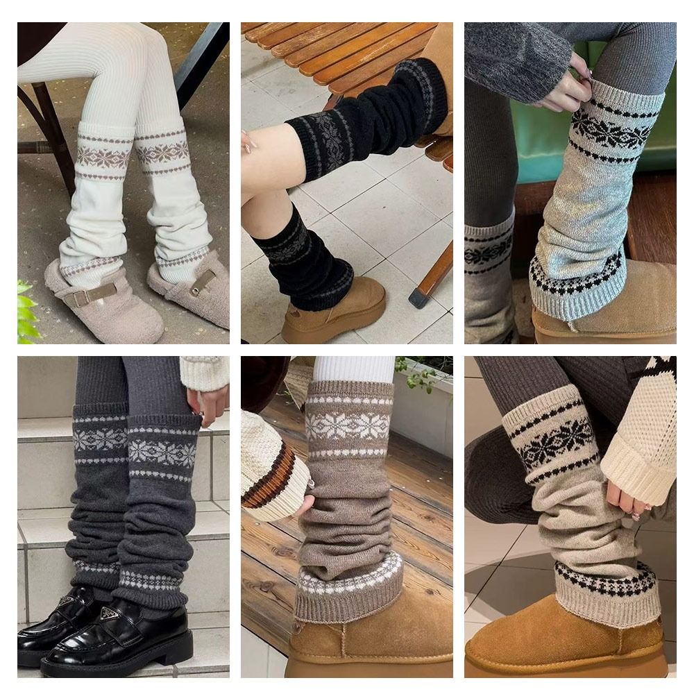 Knitted Leg Warmers Warm Long Socks Casual Knee Socks Autumn Winter