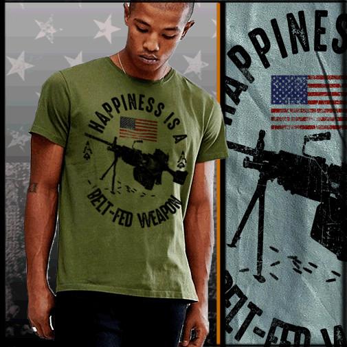 Футболка унисекс  Специальные силы Пулеметчик Пехота Военный Разведчик Ветеран Боя S