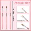 3 Pcs 3d Acrylic Nail Brush Set, Nails Design Brush With Non-Slip Handle, Pink With Non-Slip Handle Flower Brushs Tools for Women Diy Home Salon