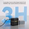 Multi Bay 1.5V 2A Battery Charging Station With LED Indicators And Safety Protections For Home Electronics