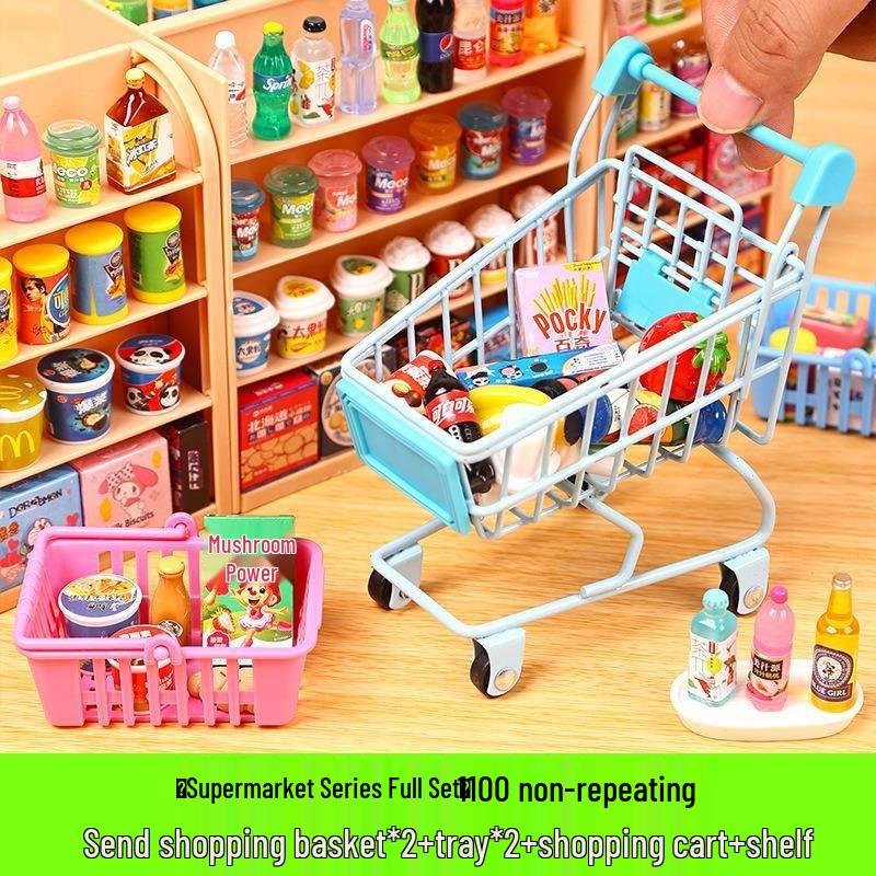 Miniature Food & Drink Set: Small Supermarket Model Toys for Pretend Play