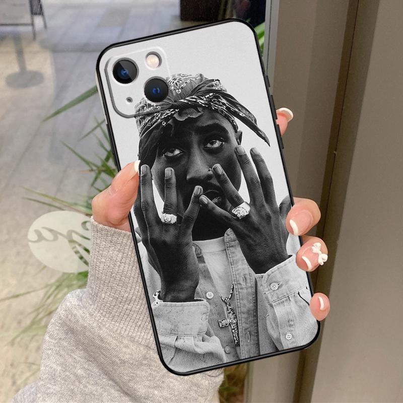 Rapper 2pac Singer Tupac Case For iPhone 16 Pro Max 15 14 12 11 13 17 Pro Max Plus 12 13 Mini 16e 17 Air Back Cover