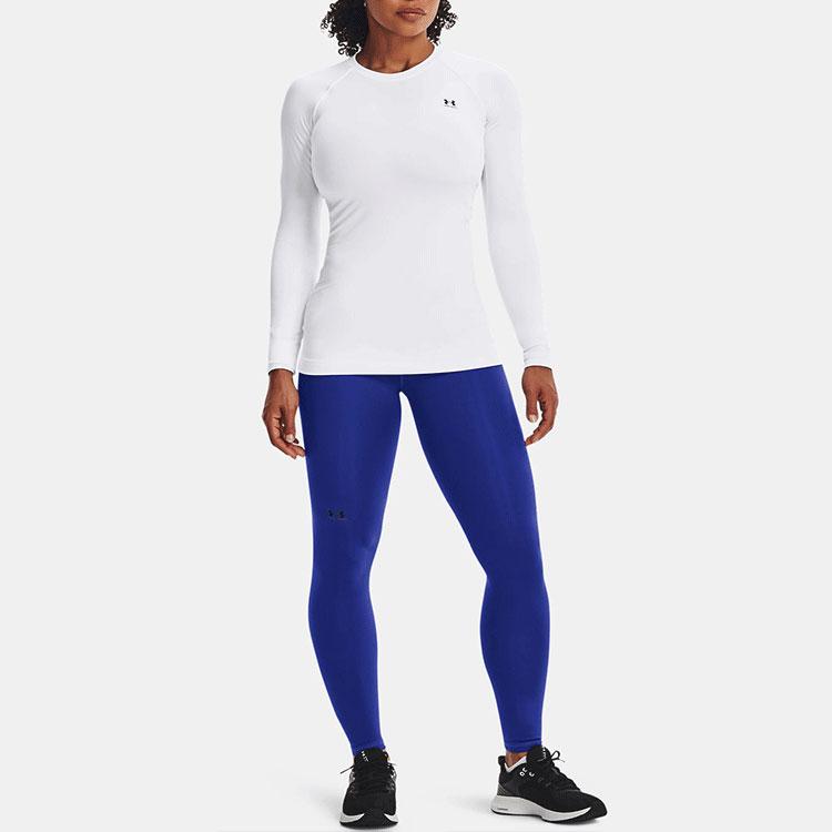 Under Armour Round Neck Sports Training Long Sleeve T-Shirt Women tops White 1368701-100