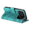 For iPhone 17 Pro Case Imprinted Totem Skin Feel Wallet Leather Phone Cover with Hand Strap