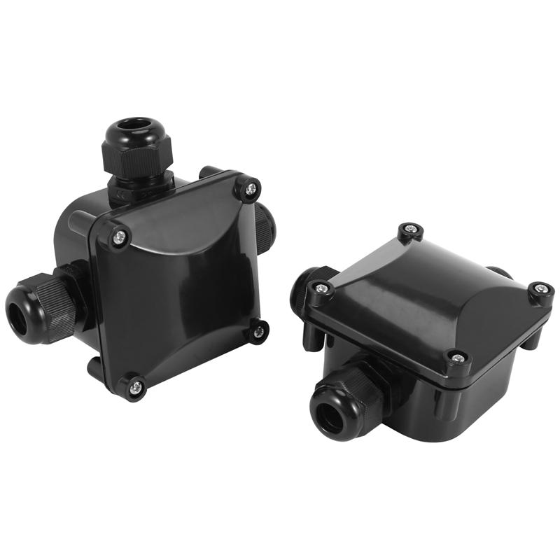 

A96I-3-Way Junction Box, IP 68 Waterproof Connectors For Outdoor Lighting External Junction Box Pack Of 10 Black чорний