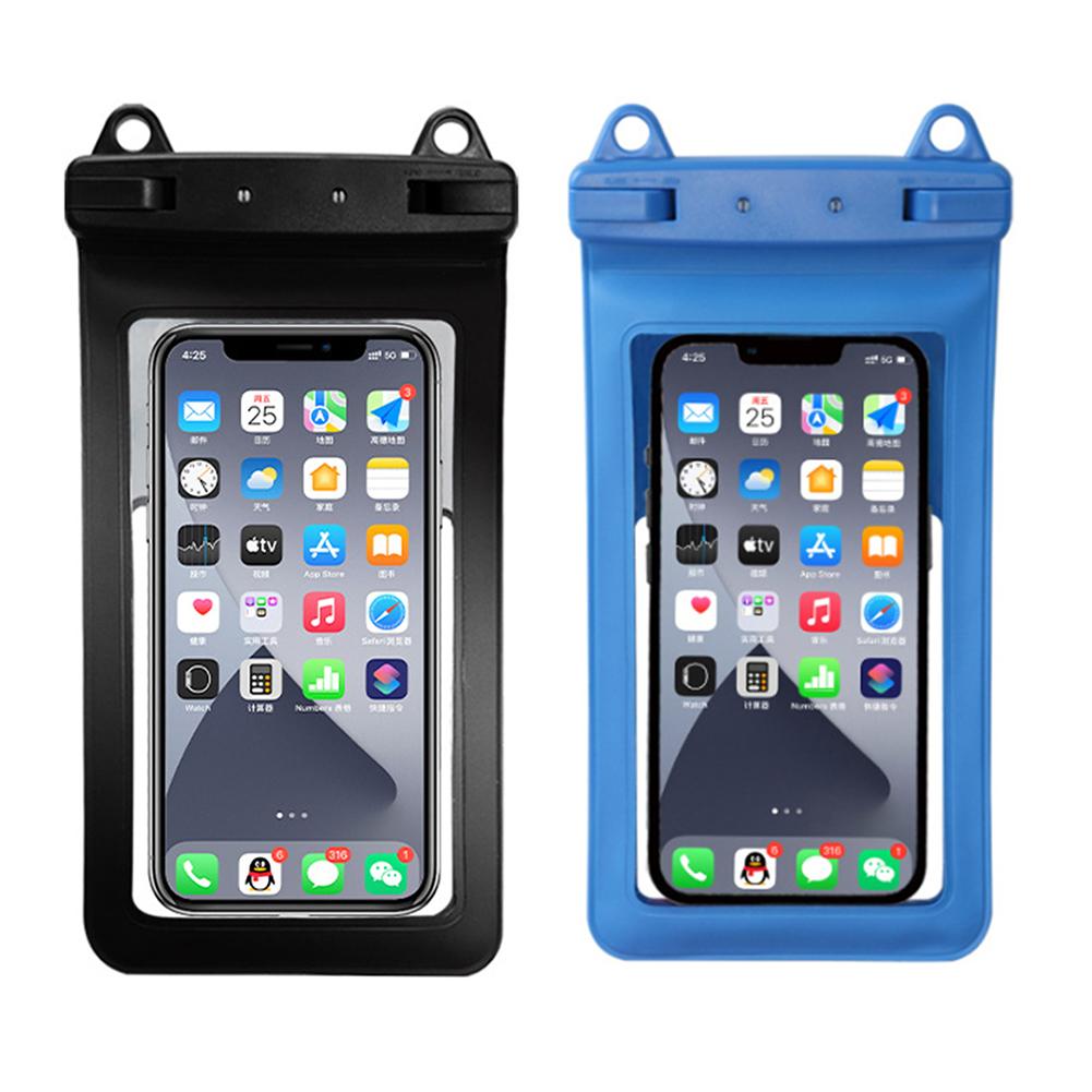 PVC Phone Case with Lanyard Waterproof Phone Dry Bags Portable Lightweight Inductive Touch Rotating Buckle for Vacation Swimming