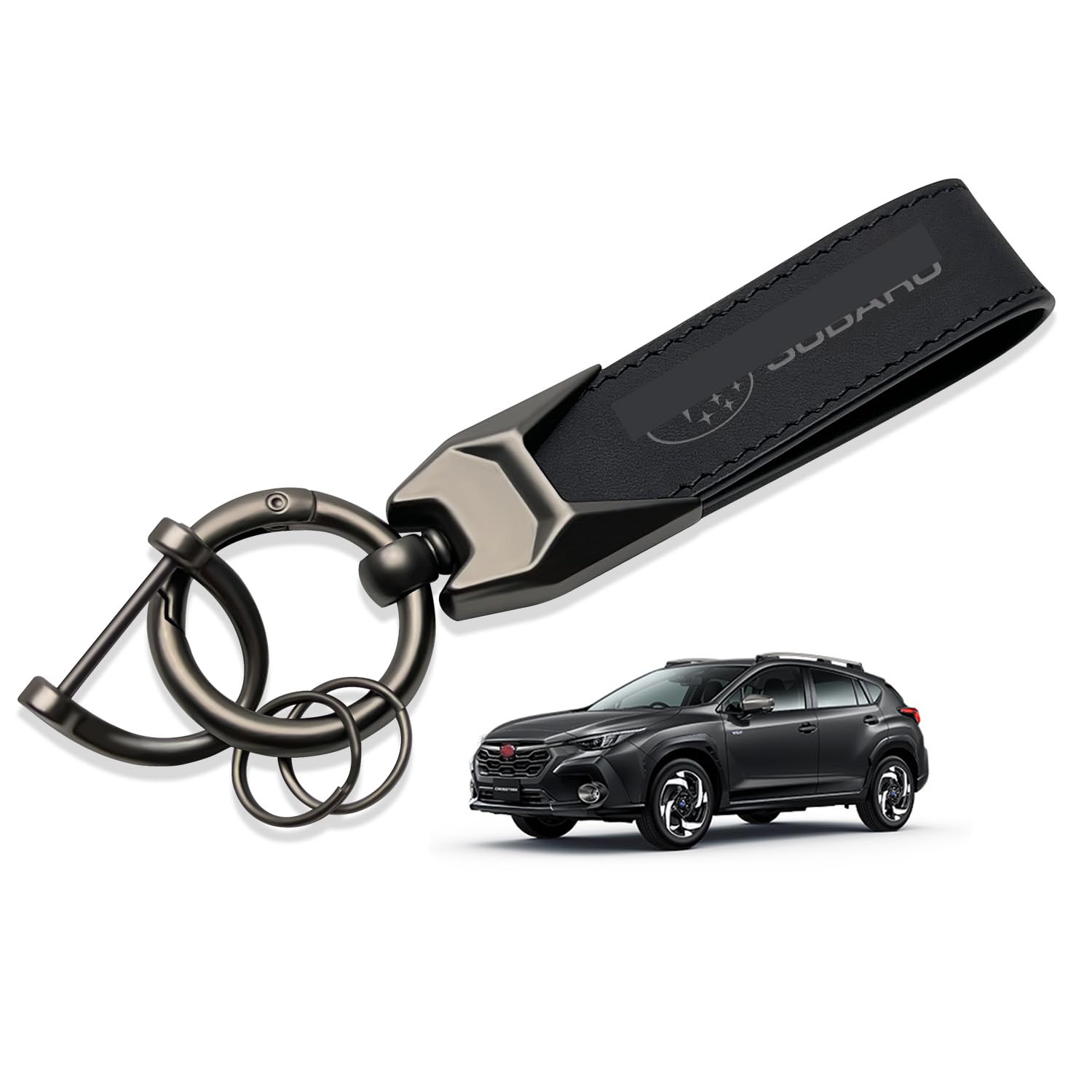 

Подходит для всех ключей от автомобиля из натуральной кожи Subaru, специальный автомобиль, автомобиль, удобный для потери, черный [MiJuduo] серия, кольцо, держатель, цепочка, логотип, чёрный