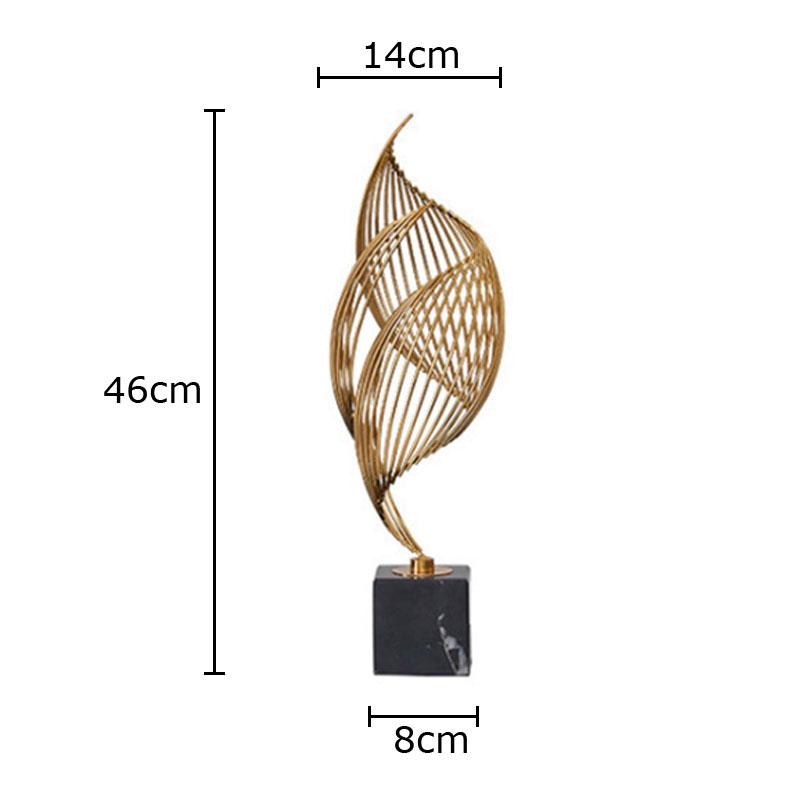 Ribbon Fluttering Statue Abstract Geometric Handicrafts Desk Decoration Creative Golden Ribbon Ornaments Room Aesthetic Decor
