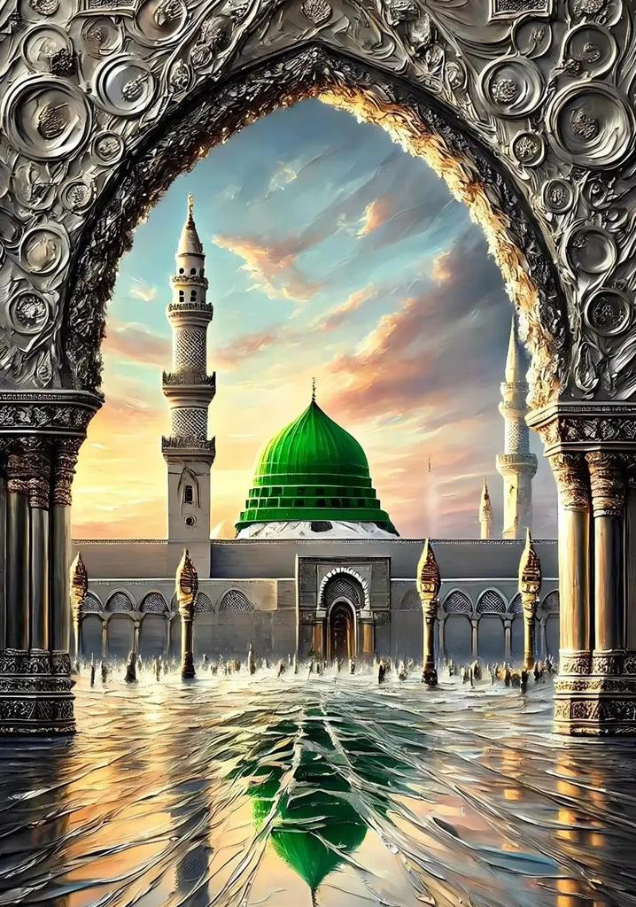 Meczet Al-Aksa i Kaaba Islamskie Malowanie Diamentami do Salonu Wystrój Domu 5D DIY Pełne Wiercenie Styl Akwarelowy Zestaw Sztuki na Płótnie