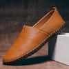 Large size leather shoes size 49 Men's punching Doudou shoes Men's first layer leather one pedal Hollow leather shoes size 50