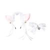 Conjunto de Tiara com Orelhas de Gato Peludas e Gargantilha de Renda para Mulheres Cosplay Halloween Acessórios de Fantasias de Gato Animal
