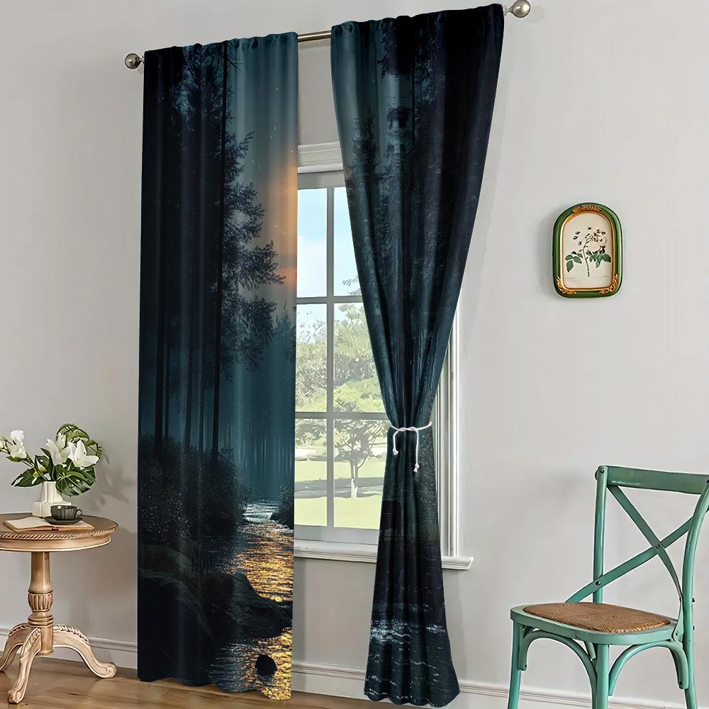 2 szt., Zasłony okienne Tkanina Silent Forest, Bez elektryczności Dekoracja na przyjęcie rodzinne Dotyczy dekoracji na imprezy wielofunkcyjne