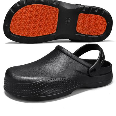 Mens Rubber Sandals Chef Shoes For Men Clogs Garden Shoes Restaurant Hotel Cooking Waterproof Anti-Skid Oil Resistant