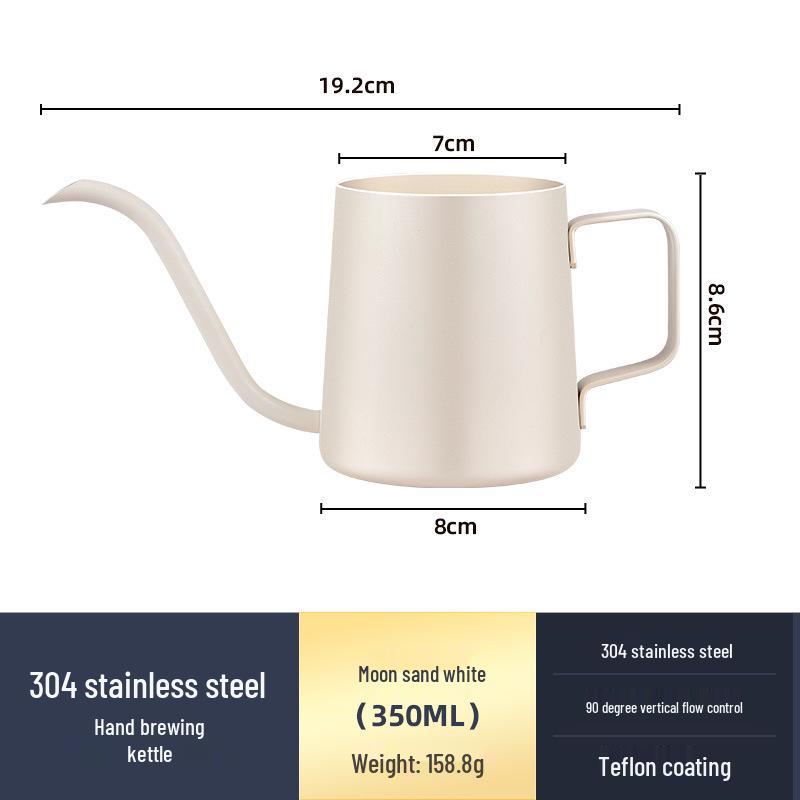 Černá teflonová nerezová mini konvička s husím krkem pro přípravu kávy metodou pour over