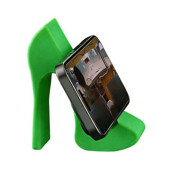 

Держатель для телефона в виде туфли 3D-печать Форма туфли на высоком каблуке Стенд-дисплей для мобильного телефона для дома Офиса Стола зелёный