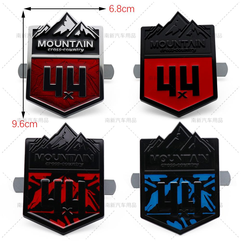 Metal Car Grille Fender Badge Cross-country Mountain 4X4 Emblem For Jeep Grand Cherokee Wrangler Compass Patriot Accessories ALX1