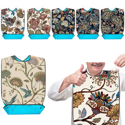 Waterproof Adult Bib with Snap Button Design Foldable Pocket Keep Clean And Stylish While Eating Bib